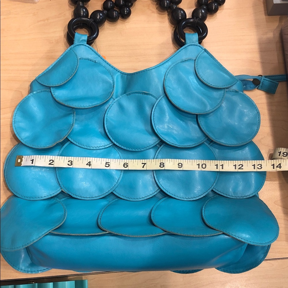 Blue Leather Women's Bag - Picture 7 of 10